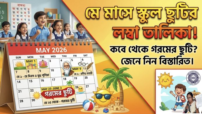 School holidays list 2026: স্কুলে ছুটির লম্বা তালিকা! মে মাসে টানা কতদিন বন্ধ থাকবে স্কুল?